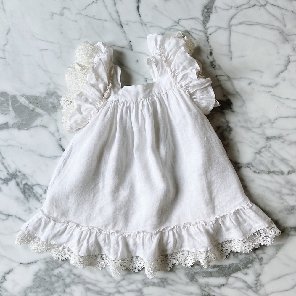 Gorgeous Linen and Lace Dress 3T